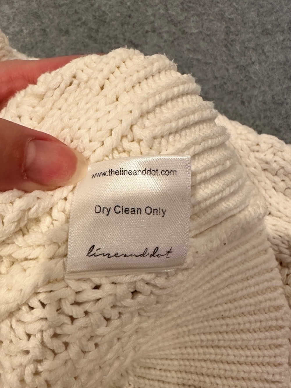 Line & Dot Ivory Cable Knit Crewneck Sweater - Picture 6 of 8